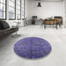 Round Machine Washable Industrial Modern Light Purple Rug in a Office, wshurb1687
