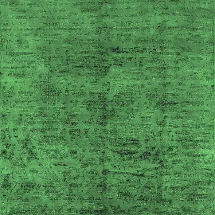 Machine Washable Oriental Emerald Green Industrial Area Rugs, wshurb1687emgrn
