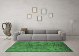 Machine Washable Oriental Emerald Green Industrial Area Rugs in a Living Room,, wshurb1687emgrn