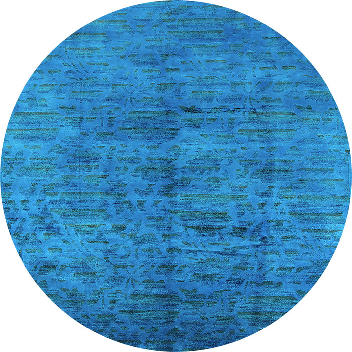 Round Oriental Light Blue Industrial Rug, urb1687lblu