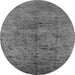 Round Oriental Gray Industrial Rug, urb1687gry