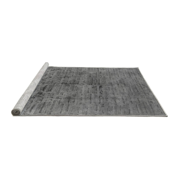 Sideview of Machine Washable Oriental Gray Industrial Rug, wshurb1687gry