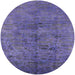 Round Machine Washable Industrial Modern Light Purple Rug, wshurb1687