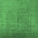 Square Machine Washable Oriental Emerald Green Industrial Area Rugs, wshurb1688emgrn