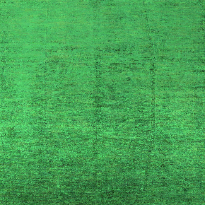Square Oriental Green Industrial Rug, urb1688grn