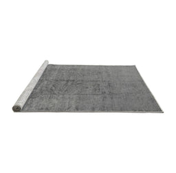 Sideview of Machine Washable Oriental Gray Industrial Rug, wshurb1688gry