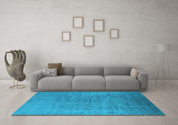 Machine Washable Oriental Light Blue Industrial Rug in a Living Room, wshurb1688lblu