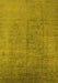 Machine Washable Oriental Yellow Industrial Rug, wshurb1688yw