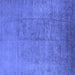 Square Machine Washable Oriental Blue Industrial Rug, wshurb1688blu
