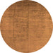 Round Oriental Orange Industrial Rug, urb1688org