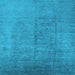 Square Machine Washable Oriental Light Blue Industrial Rug, wshurb1688lblu