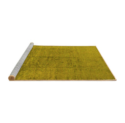 Sideview of Machine Washable Oriental Yellow Industrial Rug, wshurb1688yw
