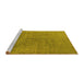 Sideview of Machine Washable Oriental Yellow Industrial Rug, wshurb1688yw