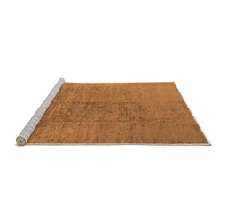 Sideview of Machine Washable Oriental Orange Industrial Area Rugs, wshurb1688org
