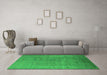 Machine Washable Oriental Green Industrial Area Rugs in a Living Room,, wshurb1688grn