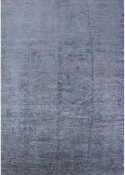 Mid-Century Modern Azure Blue Oriental Rug, urb1688