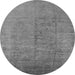 Round Machine Washable Oriental Gray Industrial Rug, wshurb1688gry