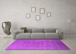 Machine Washable Oriental Pink Industrial Rug in a Living Room, wshurb1688pnk