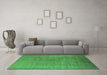 Machine Washable Oriental Emerald Green Industrial Area Rugs in a Living Room,, wshurb1688emgrn