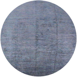 Round Machine Washable Industrial Modern Azure Blue Rug, wshurb1688