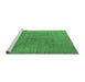 Sideview of Machine Washable Oriental Emerald Green Industrial Area Rugs, wshurb1688emgrn