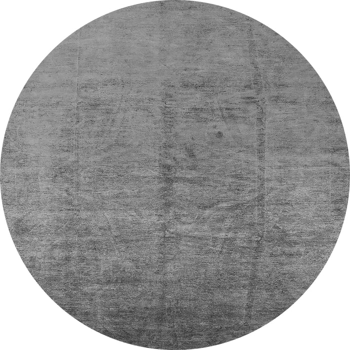 Round Oriental Gray Industrial Rug, urb1688gry