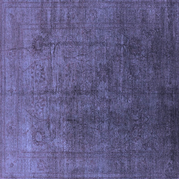 Square Machine Washable Oriental Blue Industrial Rug, wshurb1689blu