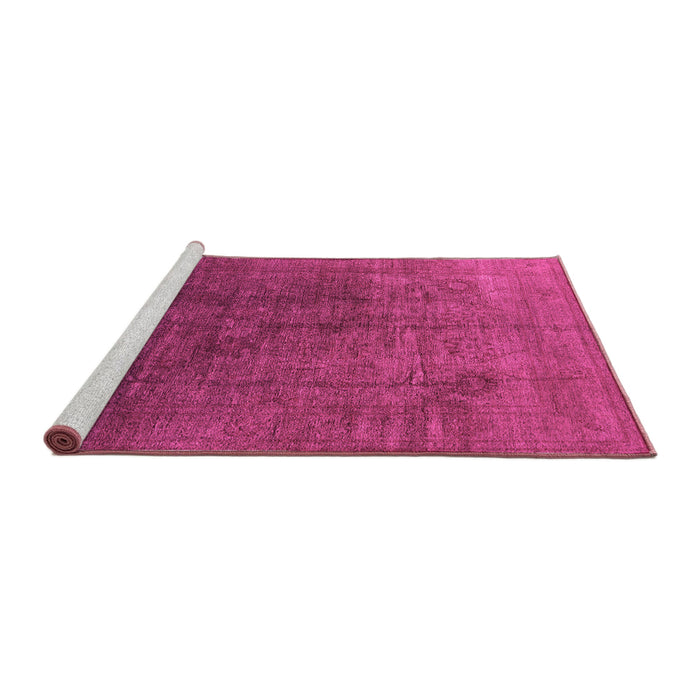 Sideview of Machine Washable Oriental Pink Industrial Rug, wshurb1689pnk