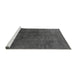 Sideview of Machine Washable Oriental Gray Industrial Rug, wshurb1689gry