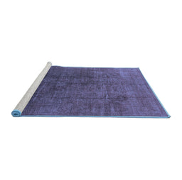 Sideview of Machine Washable Oriental Blue Industrial Rug, wshurb1689blu