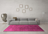 Machine Washable Oriental Pink Industrial Rug, wshurb1689pnk