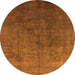 Round Oriental Orange Industrial Rug, urb1689org