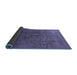 Sideview of Oriental Blue Industrial Rug, urb1689blu