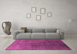 Machine Washable Oriental Purple Industrial Area Rugs in a Living Room, wshurb1689pur