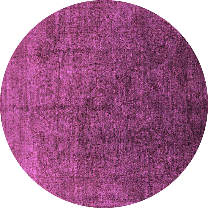 Round Machine Washable Oriental Purple Industrial Area Rugs, wshurb1689pur