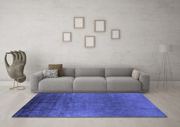 Machine Washable Oriental Blue Industrial Rug in a Living Room, wshurb1690blu