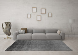 Machine Washable Oriental Gray Industrial Rug in a Living Room,, wshurb1690gry