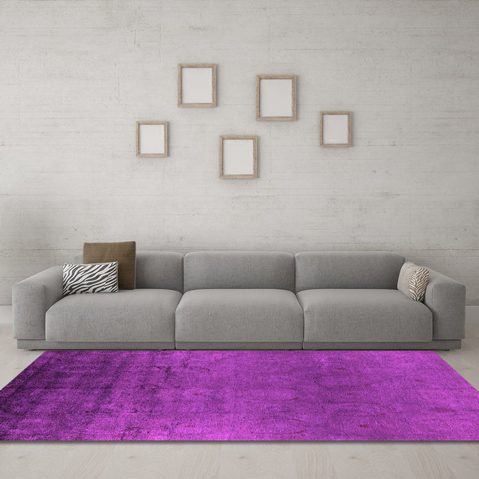 Machine Washable Oriental Pink Industrial Rug in a Living Room, wshurb1690pnk