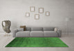 Machine Washable Oriental Green Industrial Area Rugs in a Living Room,, wshurb1690grn