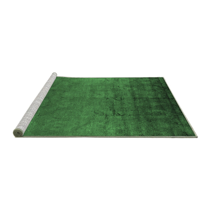 Sideview of Machine Washable Oriental Emerald Green Industrial Area Rugs, wshurb1690emgrn