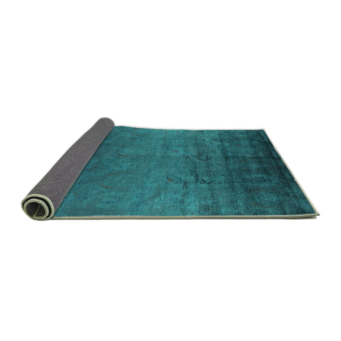 Sideview of Oriental Turquoise Industrial Rug, urb1690turq