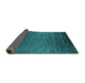 Sideview of Oriental Turquoise Industrial Rug, urb1690turq