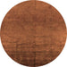 Round Oriental Orange Industrial Rug, urb1690org