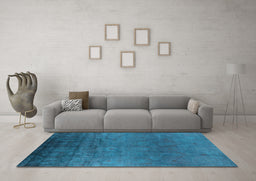 Machine Washable Oriental Light Blue Industrial Rug in a Living Room, wshurb1690lblu