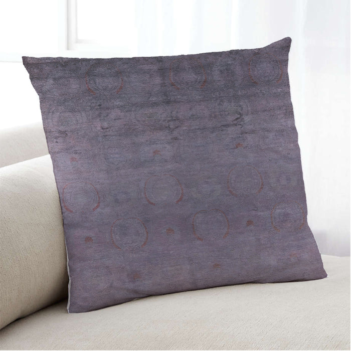 Lifestyle Image of Mid-Century Modern Urban Square Plum Purple Throw Pillow, 18 inch by 18 inch, pwurb1690