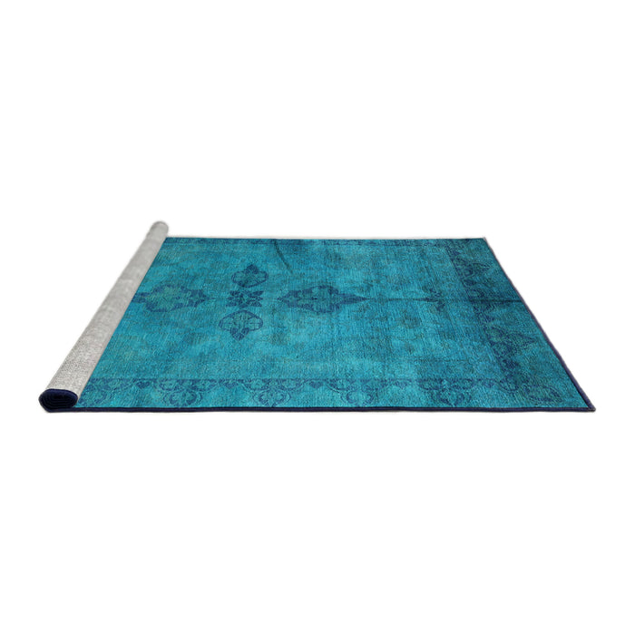 Sideview of Machine Washable Industrial Modern Deep Sky Blue Rug, wshurb1691