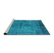 Sideview of Machine Washable Industrial Modern Deep Sky Blue Rug, wshurb1691