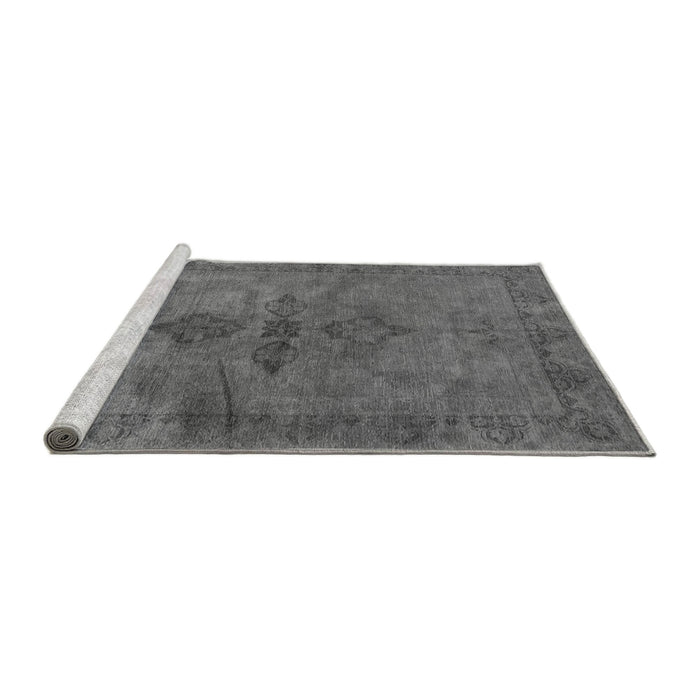 Sideview of Machine Washable Oriental Gray Industrial Rug, wshurb1691gry