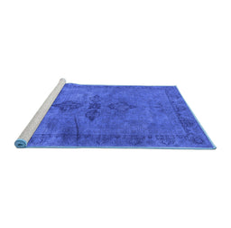 Sideview of Machine Washable Oriental Blue Industrial Rug, wshurb1691blu