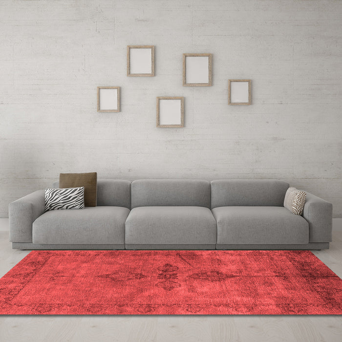 Industrial Red Washable Rugs